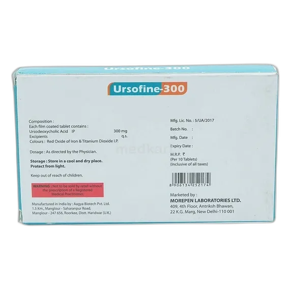 ursofine 300mg tablet 10's